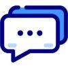 Chatter badge - blauwe chat bellen voor actieve chat deelname