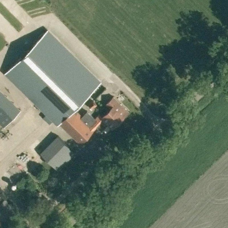 Luchtfoto Vleesverkoop en Rustpunt Hagman — © Kadaster/PDOK