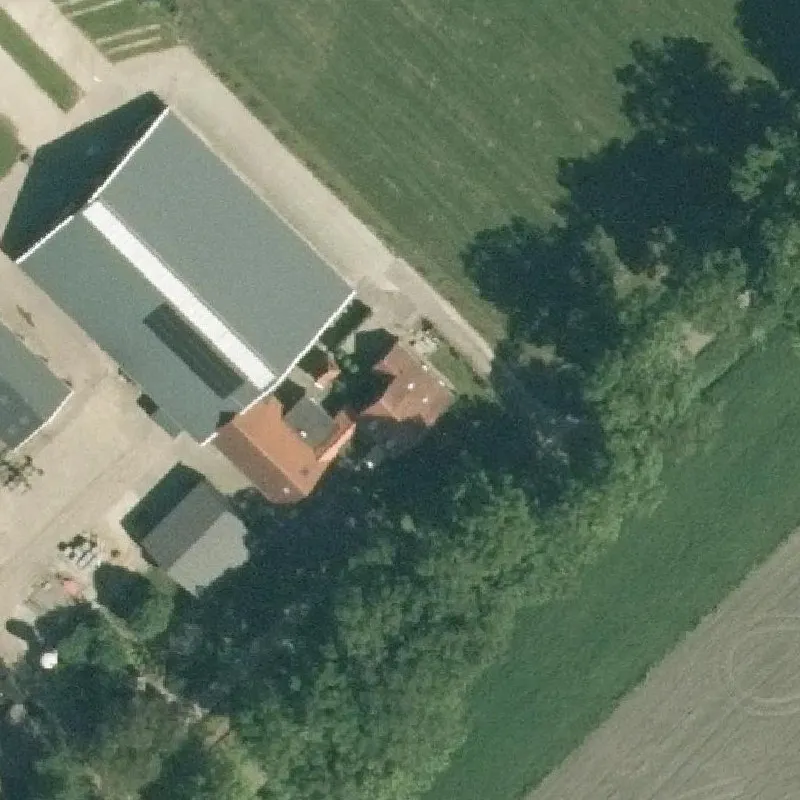 Luchtfoto Vleesverkoop en Rustpunt Hagman — © Kadaster/PDOK