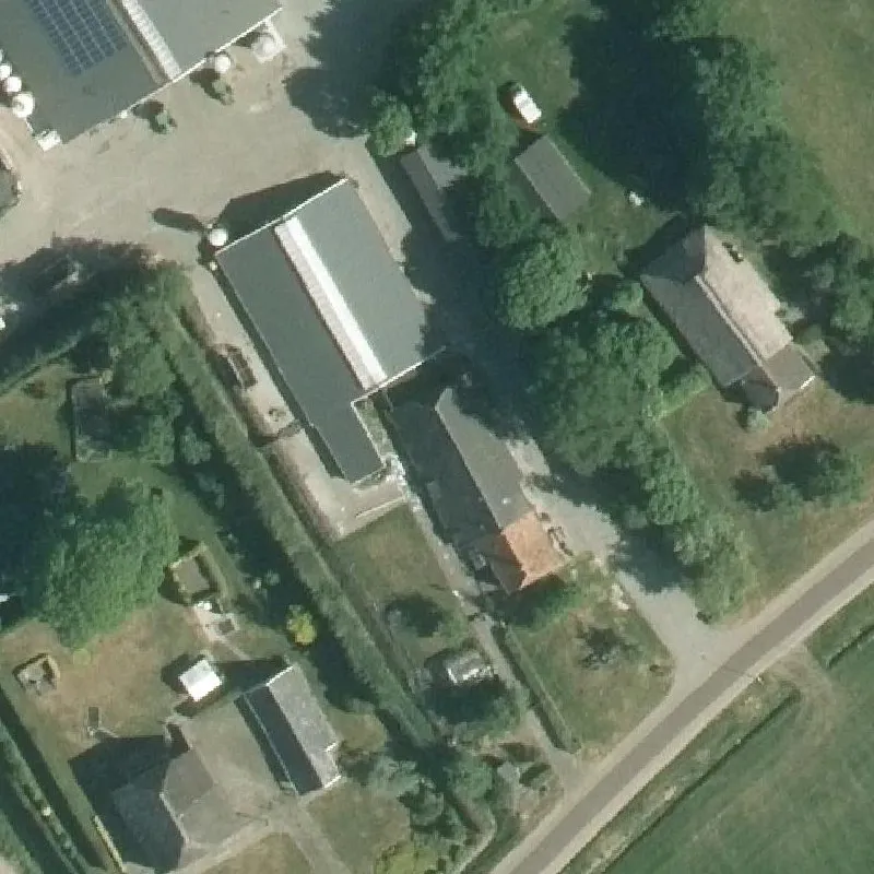 Luchtfoto Rustpunt&BoerenBed De Kalverweide — © Kadaster/PDOK